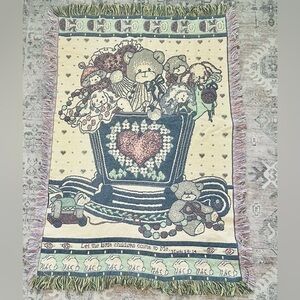 Vintage Lucy Rigg Bear Baby Blanket 1992 - 48x34